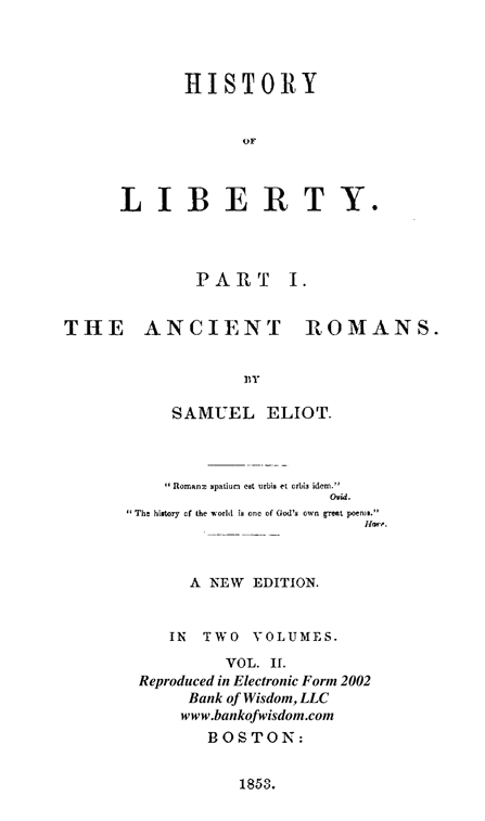 (image for) History of Liberty, Vol. 2 of 4 Vols.